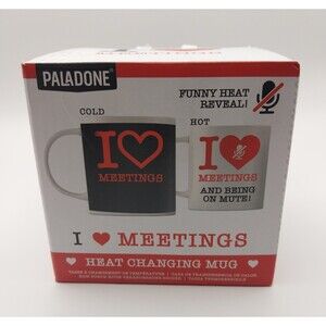 I HEART MEETINGS MUG/Being on mute PALADONE Color Changing Coffee Mug